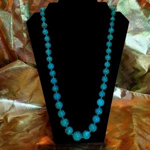 27 1/2 in turquoise bead 925 SS clasp/ext necklace
